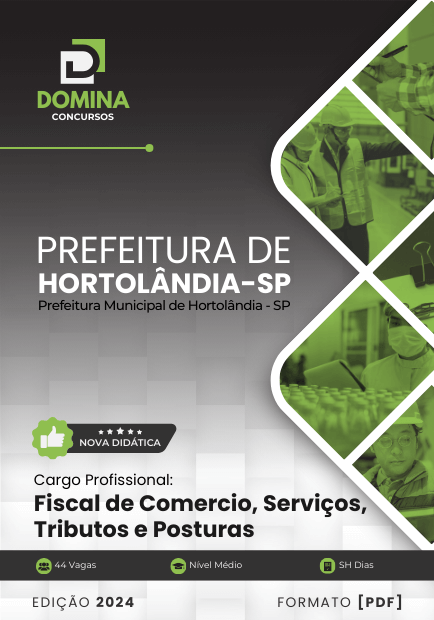 Apostila Fiscal de Comercio Tributos Posturas Hortolândia SP 2024