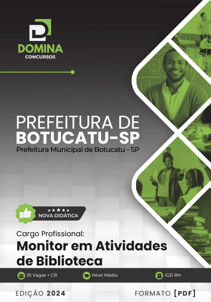 Apostila Monitor em Atividades de Biblioteca Botucatu SP 2024