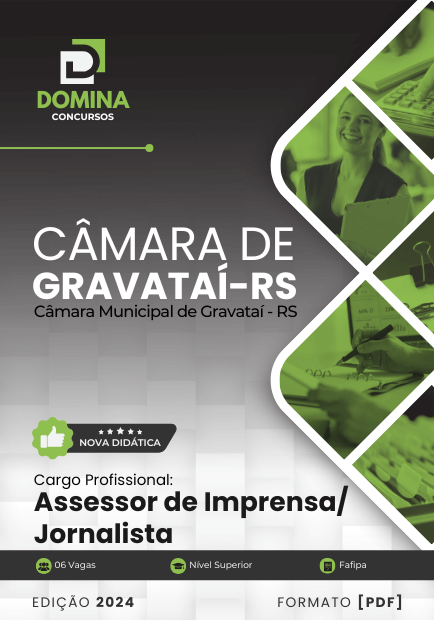 Apostila Assessor de Imprensa Câmara Gravataí RS 2024