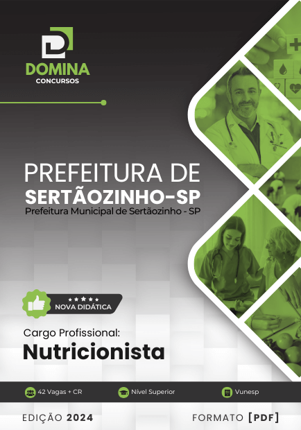 Apostila Concurso Nutricionista Sertãozinho SP 2024