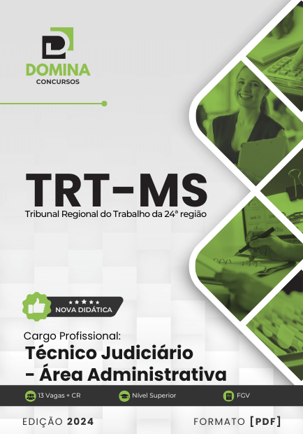 Apostila Técnico Judiciário Área Administrativa TRT MS 2024