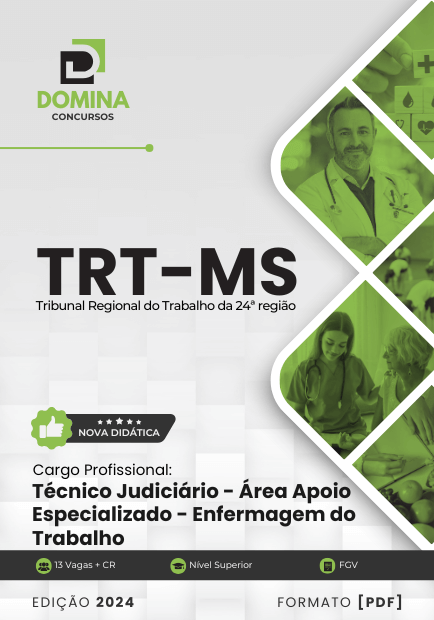 Apostila Técnico Judiciário Enfermagem Trabalho TRT MS 2024