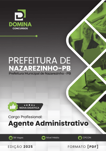 Apostila Agente Administrativo Nazarezinho PB 2025