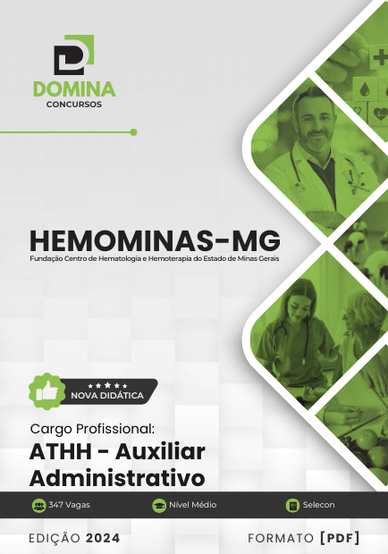 Apostila ATHH Auxiliar Administrativo Hemominas MG 2024