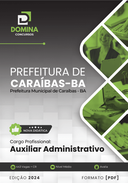 Apostila Auxiliar Administrativo Caraíbas BA 2024