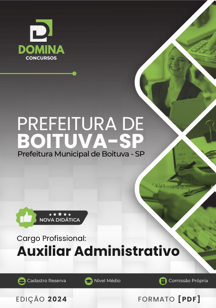 Apostila Auxiliar Administrativo Boituva SP 2024