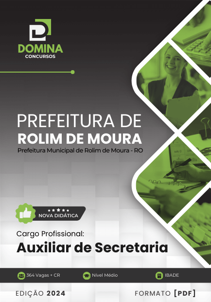 Apostila Auxiliar de Secretaria Rolim de Moura RO 2024