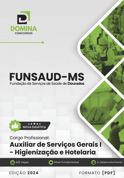 Apostila Auxiliar Serviços Gerais I FUNSAUD MS 2025