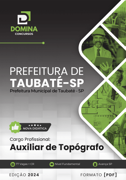 Apostila Auxiliar de Topógrafo Taubaté SP 2024