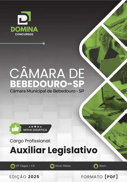 Apostila Auxiliar Legislativo Câmara Bebedouro SP 2025