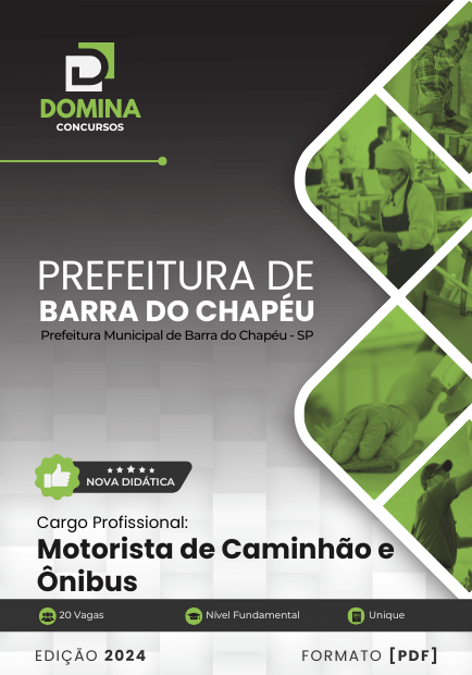 Apostila Motorista de Caminhão Barra do Chapéu SP 2024