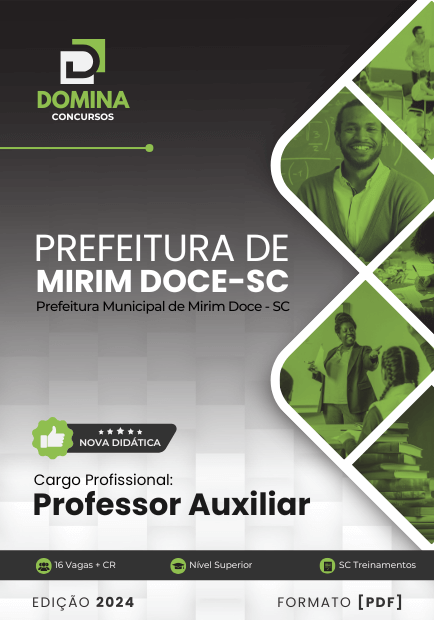 Apostila Professor Auxiliar Mirim Doce SC 2024