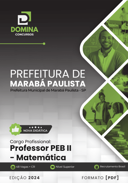 Apostila Professor de Matemática Marabá Paulista SP 2024