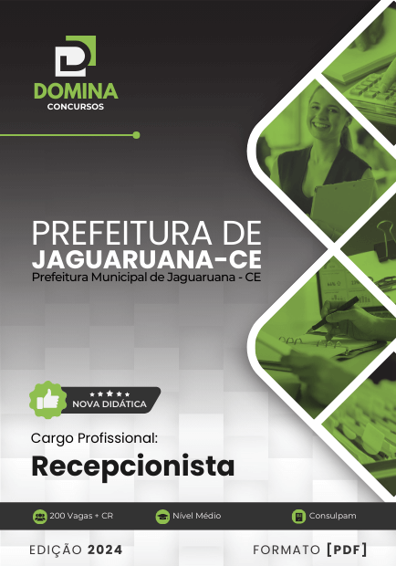 Apostila Recepcionista Prefeitura Jaguaruana CE 2024