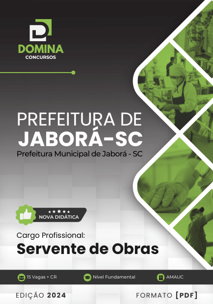 Apostila Servente de Obras Jaborá SC 2024