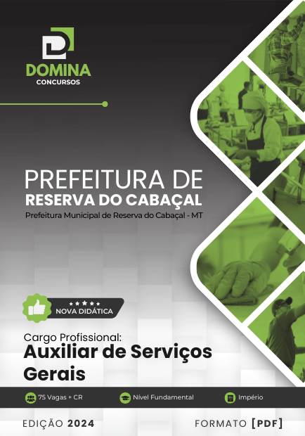 Apostila Auxiliar de Serviços Gerais Reserva do Cabaçal MT 2024