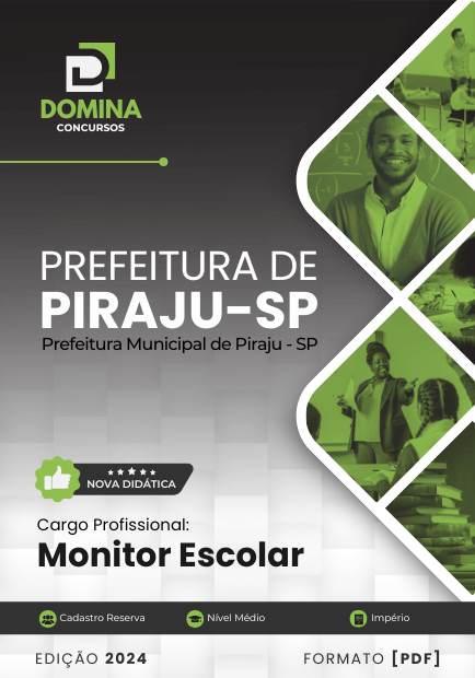 Apostila Monitor Escolar Piraju SP 2024