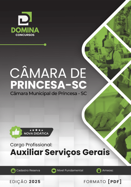 Apostila Auxiliar de Serviços Gerais Câmara Princesa SC 2025