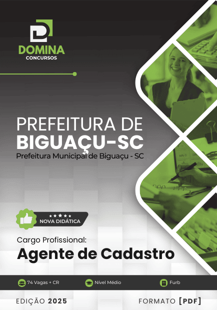 Novo Material: Apostila Agente de Cadastro Biguaçu SC 2025 Novo Material: Apostila Agente de Cadastro Biguaçu SC 2025