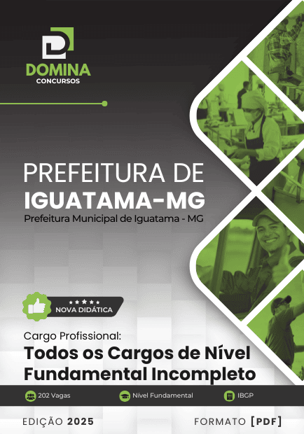 Apostila Todos os Cargos de Nível Fundamental Incompleto Iguatama MG 2025